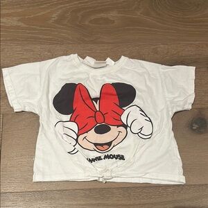 Zara | Minnie Mouse Kids White T-Shirt